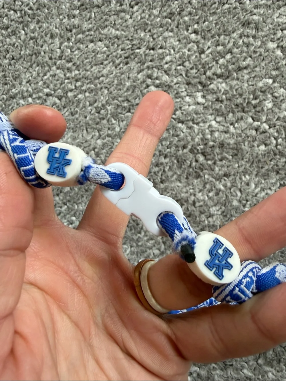 Blue and White Braided Sports Kentucky Necklace